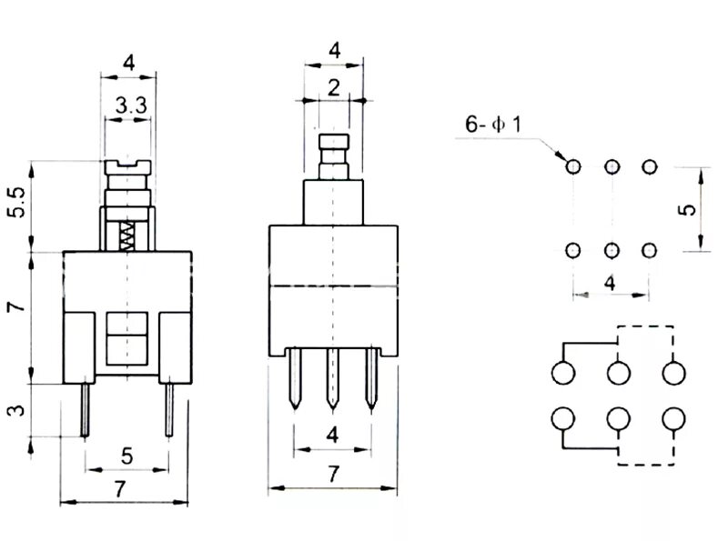 Подключение кнопки с фиксацией Кнопка с фиксацией 6pin 7x7мм - техническое описание и где дешево купить
