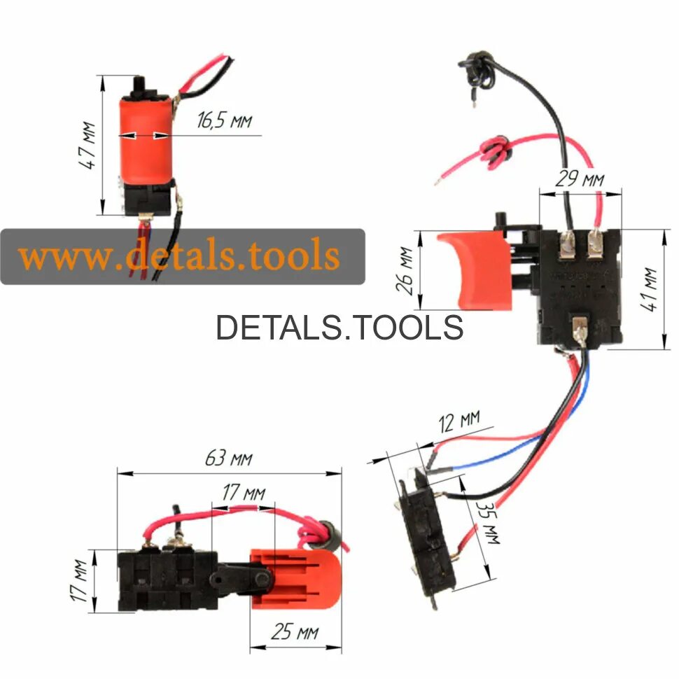 Подключение кнопки шуруповерта Кнопка шуруповерта DWT ABS-10.8 Bli-2, ABS-12 Bli-2, ABS-14.4 Bli-2 - купити 335