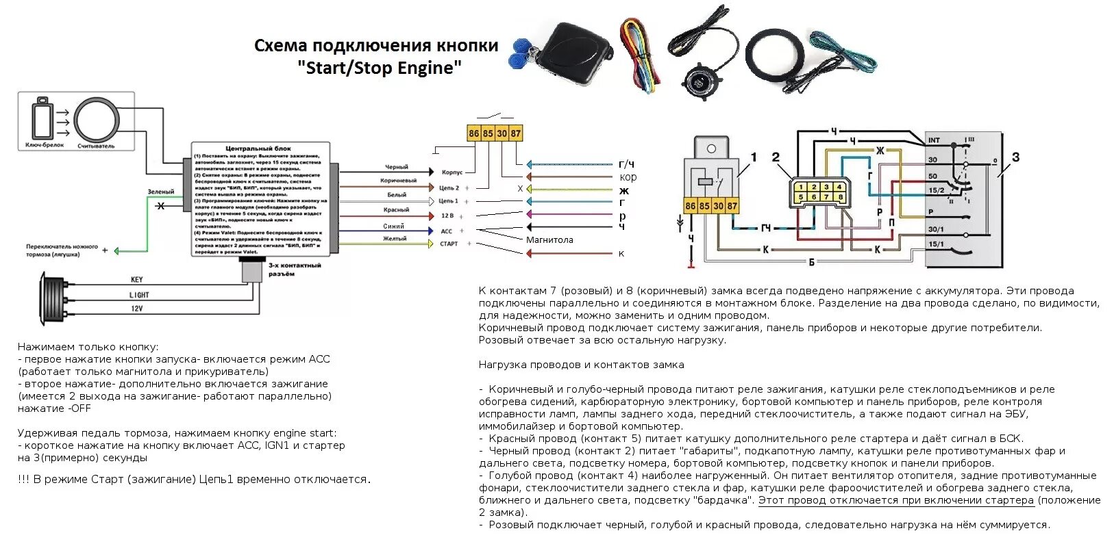 Подключение кнопки старт к замку зажигания Кнопка Start/stop engine - Lada 2109, 1,5 л, 1988 года тюнинг DRIVE2