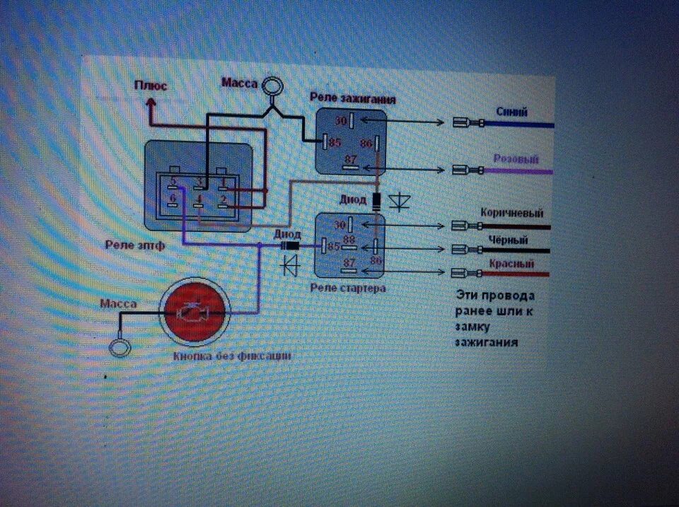 Подключение кнопки старт стоп через реле Пародия на кнопку "Старт/Стоп" - Lada 2105, 1,8 л, 1984 года электроника DRIVE2