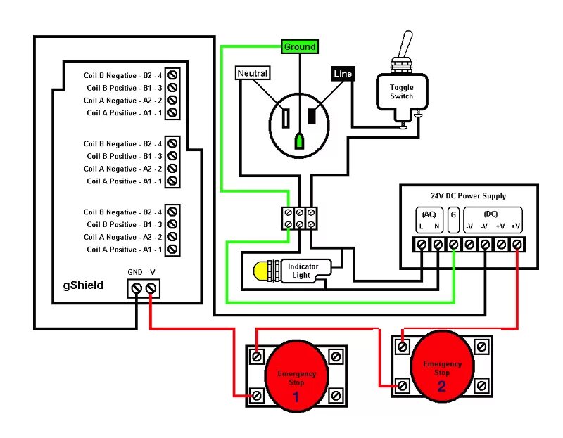 Подключение кнопки стоп Connecting E-Stop to system - #3 by SterlingRanne - Inventables Community Forum