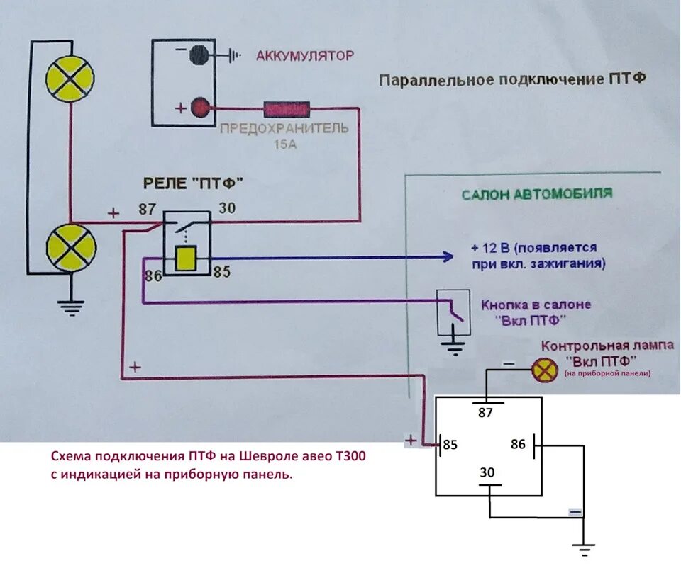 Подключение кнопки туманок газель ПТФ авео Т300 с индикацией на приборной панели - Chevrolet Aveo Sedan (2G), 1,6 