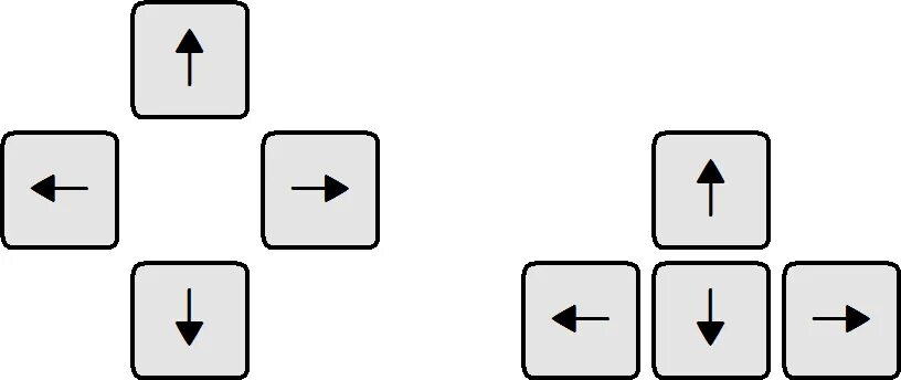 Подключение кнопки вверх вниз File:Cursor-key-arrangements-according-to-isoiec-9995-5.png - Wikipedia