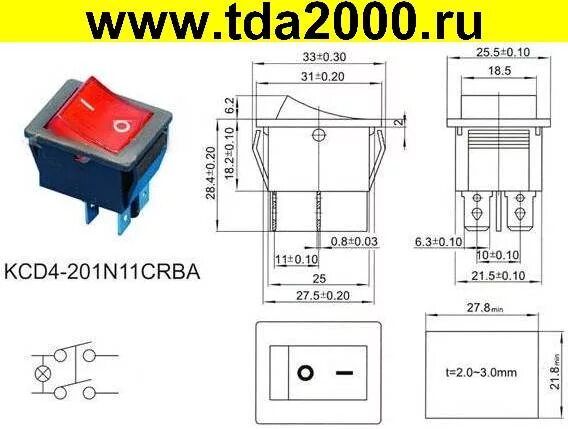 Подключение кнопки выключателя Переключатель клавишный Клавишный 31х25 4pin красный с подсветкой KCD4-201N11CRB