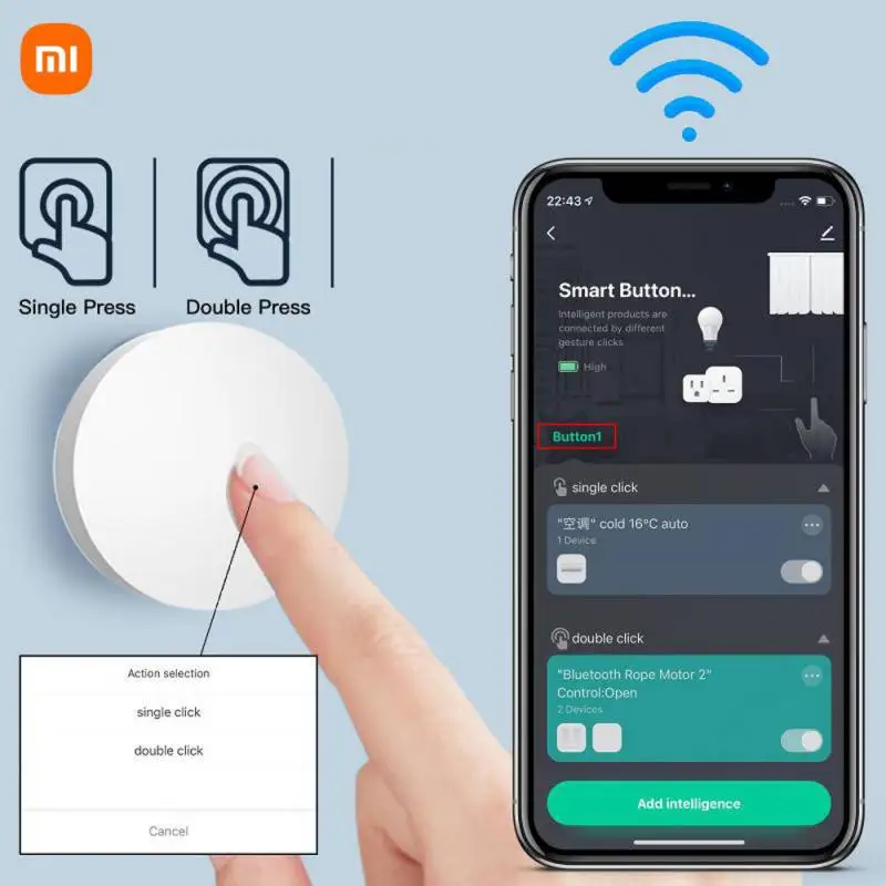 Подключение кнопки xiaomi Купить Кнопка Xiaomi ZigBee, беспроводной переключатель с дистанционным управлен