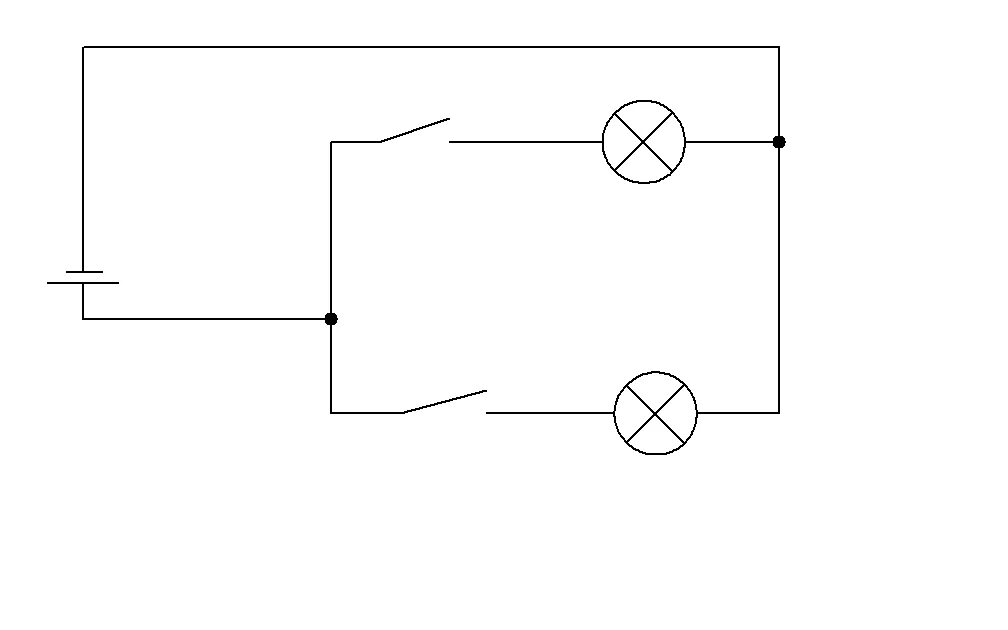 Подключение кнопочных выключателей в электрическую цепь Электрическая цепь с двумя независимыми выключателями