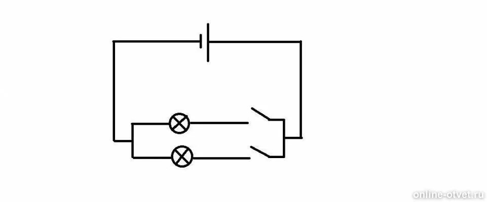Подключение кнопочных выключателей в электрическую цепь Ответы: Нарисуйте схему цепи содержащую источник тока и 2 электрические лампы ка
