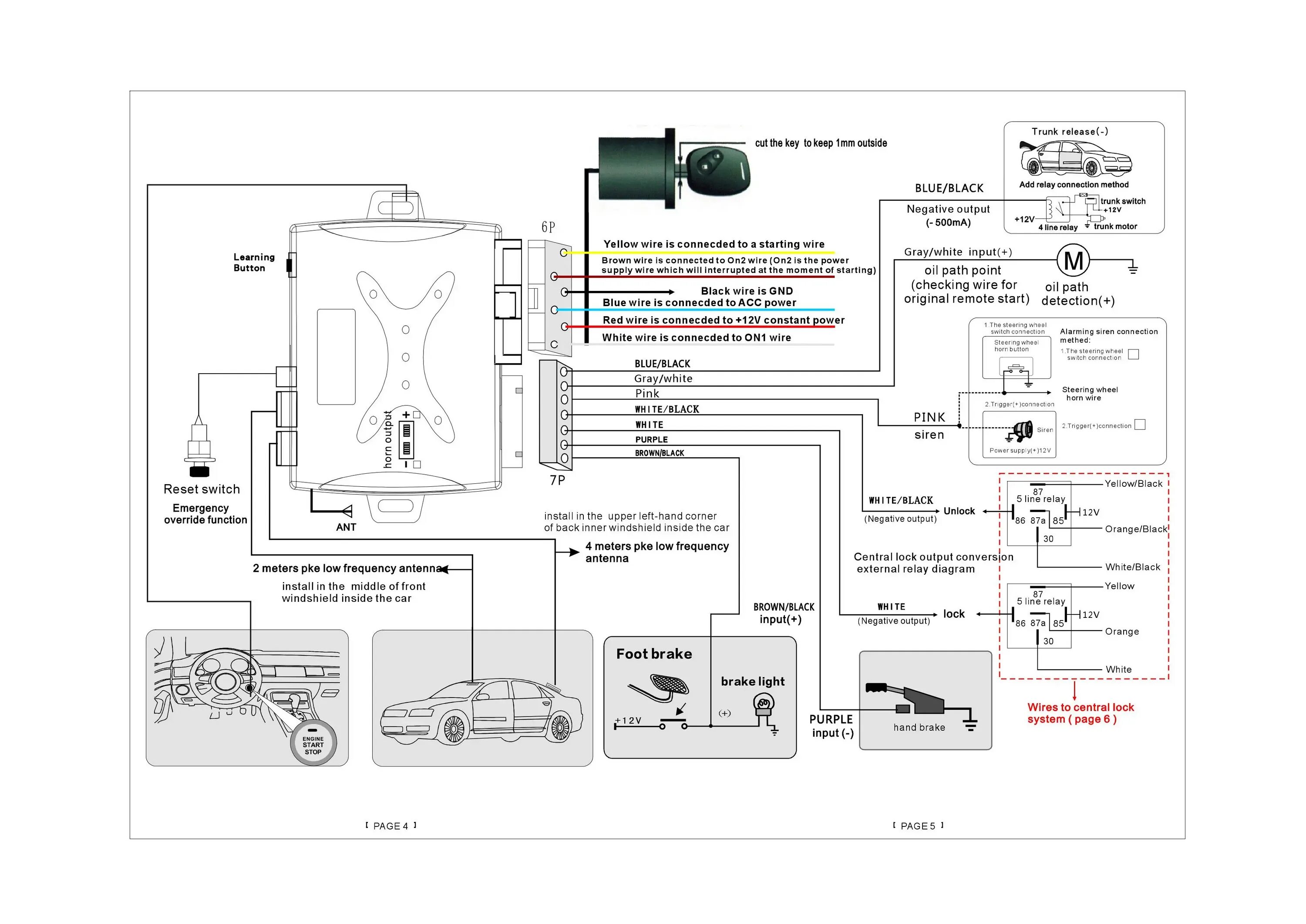 Подключение кнопок бесключевого доступа Two Way Car Alarm System With Engine Start Lcd Remote Control Key - Buy Pke Pass