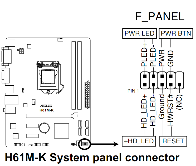 Подключение кнопок к материнской плате asus Схема подключения asrock: найдено 90 изображений