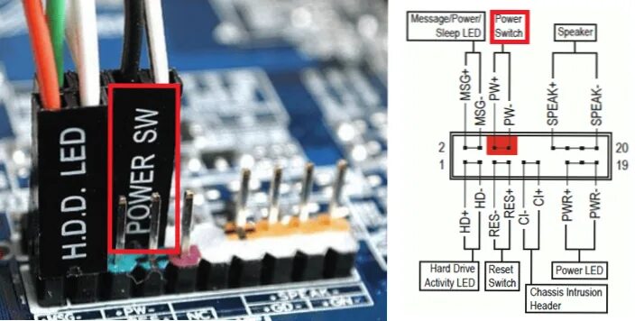 Как подключить power sw к материнской плате BlogLinux.ru