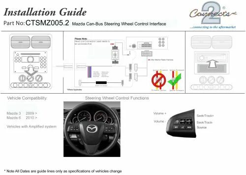 Подключение кнопок на руле мазда Connects2 CTSMZ005.2 - Адаптеры кнопок на руле Connects2 для Mazda купить с уста