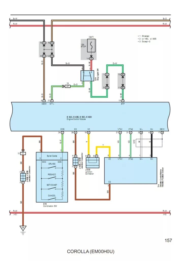 Подключение кнопок на тойоте королла е150 Corolla (X - е поколение) Принципиальная схема. Круиз контроль (1ZZ-FE) Toyota C
