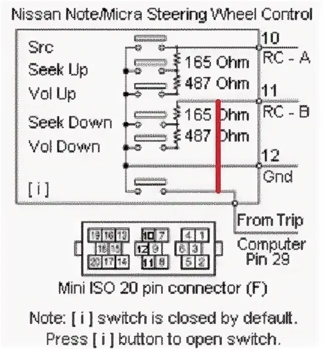 Подключение кнопок руля nissan Установка кнопок на руль Енота и дружба с Kenwood - Nissan Note (1G), 1,4 л, 201