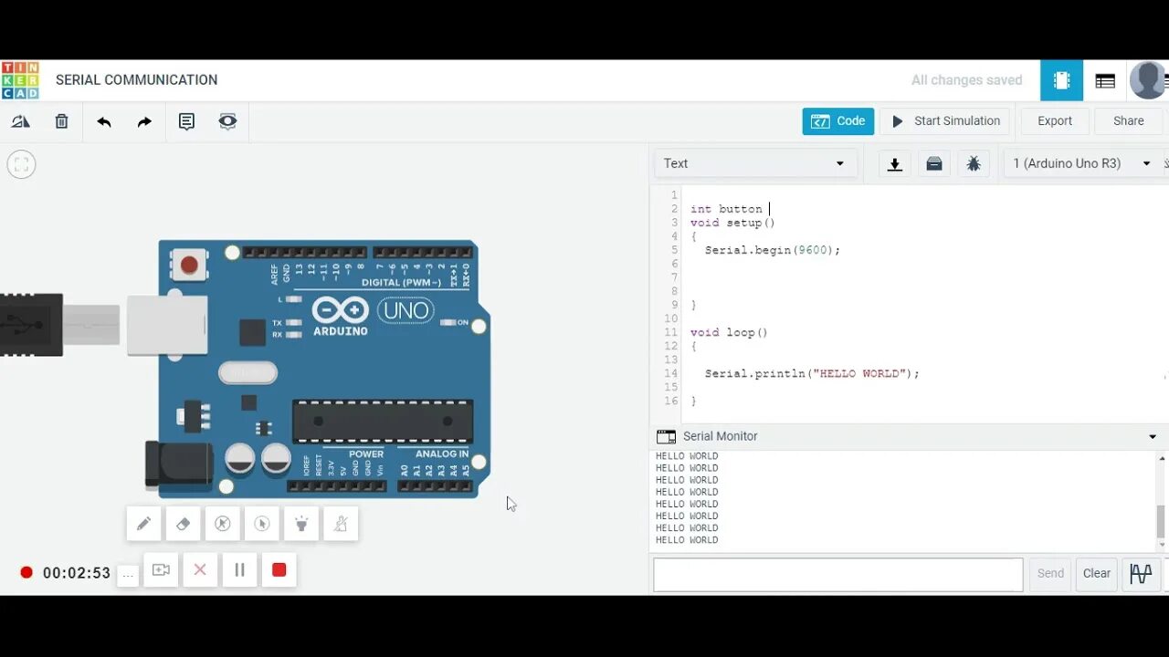 Подключение кнопок в karadio 7. serial comm Simulation using tinkercad hindi arduino - YouTube