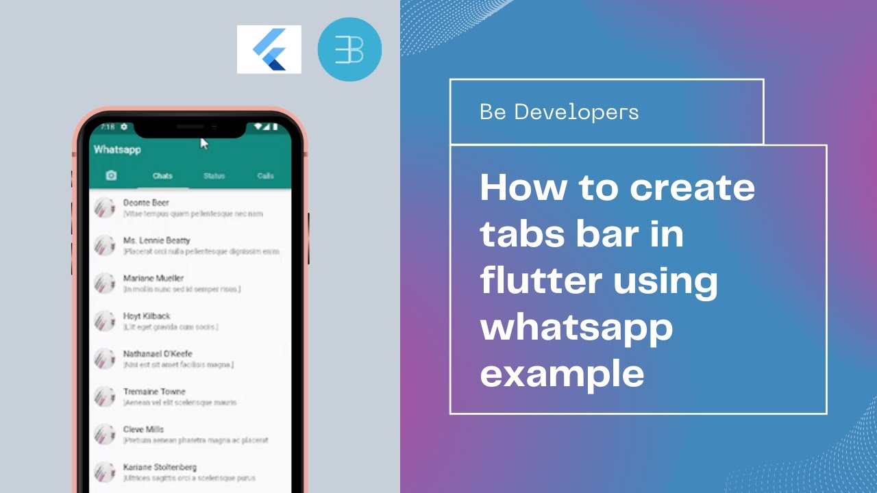 Подключение код 1 How to create tabs in #Flutter? Creating #TabBar in flutter using Whatsapp examp