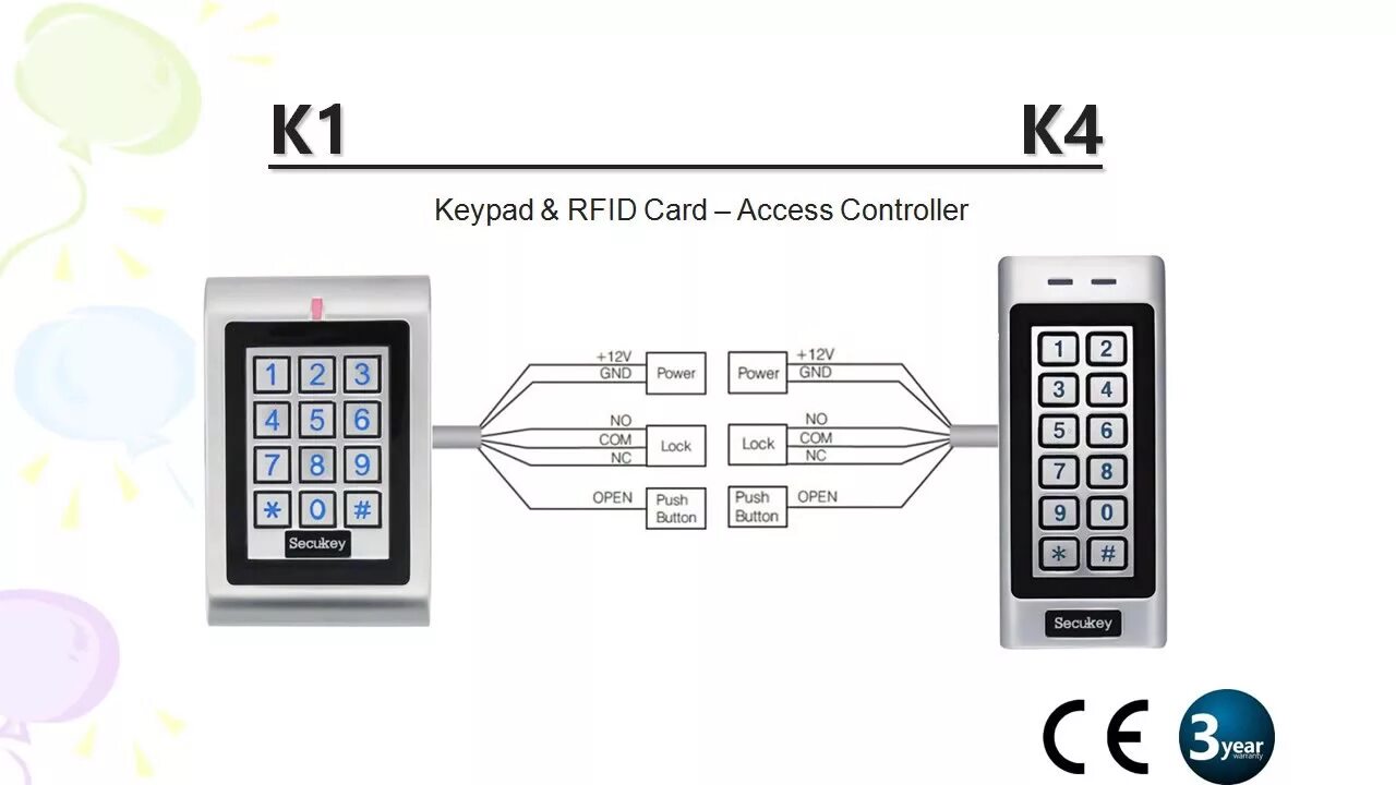 Подключение кодонаборной панели K1,K4 Easy Keypad Access Control-Secukey - YouTube