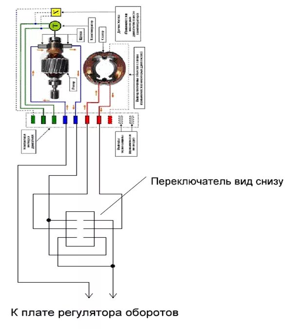 Подключение коллекторного двигателя схема стиральной машины Переключатель трехпозиционный KCD4