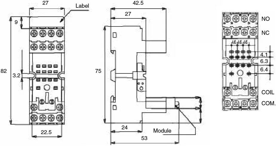 Подключение колодки реле Accessori per relè: zoccolo; MY4; OMRON, PY14-02, PYF14A-E, PYF14ESNB, PYF14A-N,