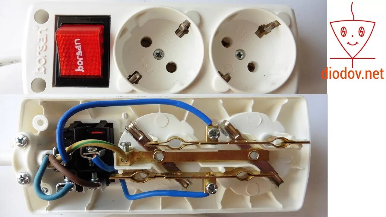 Подключение колодки с выключателем Правильный удлинитель своими руками - YouTube