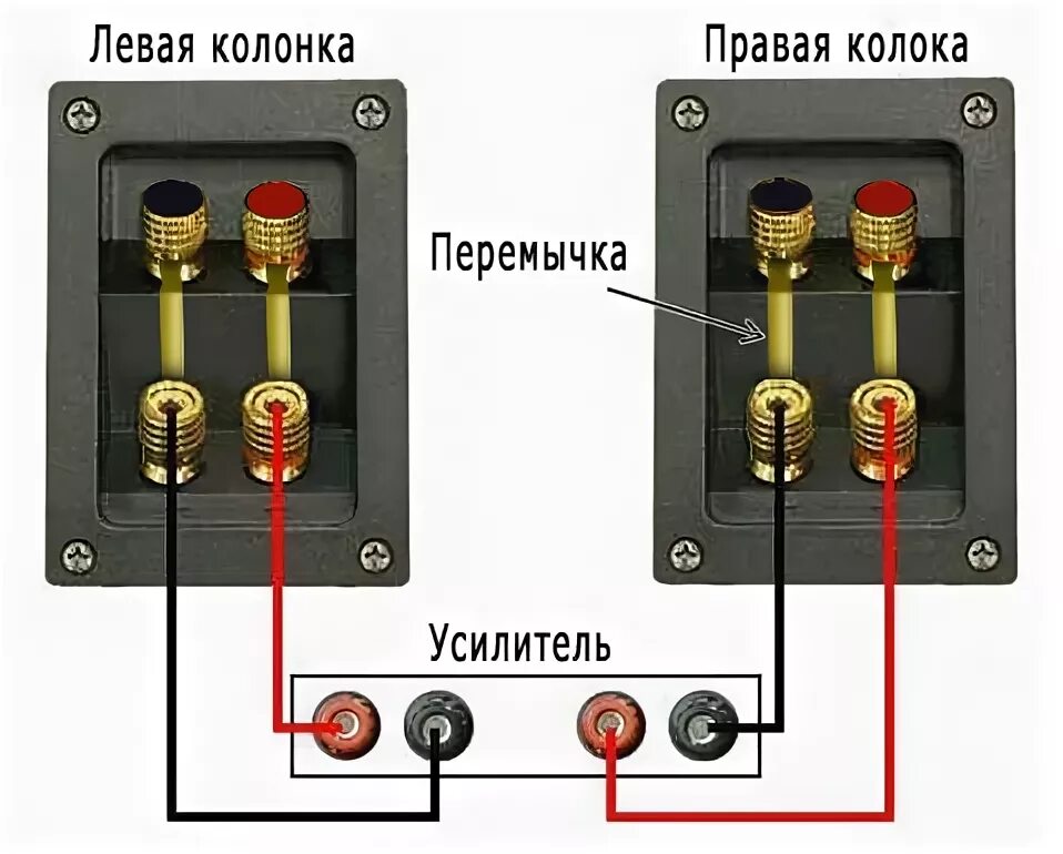 Подключение колонок двумя проводами Выбор усилителя, кабеля, и подключение колонок