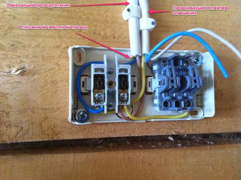 Подключение комбинированного блока Подключение выключателя HeatProf.ru