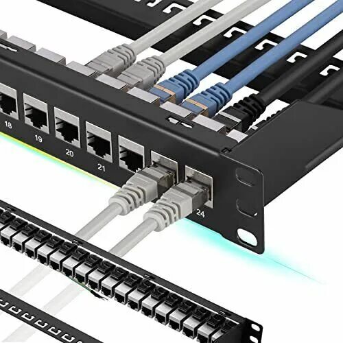 Подключение коммутационной панели Patch Panel 24 Port Cat7 With Inline Keystone 10g Support Coupler Patch Panel St