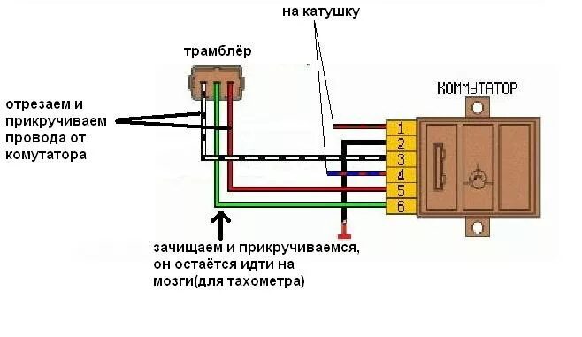 Подключение коммутатора ваз Переход зажигание с КЕ-Motronic на обычное - Audi 80 (B3), 2 л, 1988 года электр