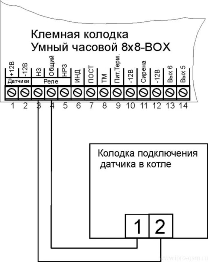 Подключение комнатного термостата к котлу бакси Схемы подключения сигнализации Часовой 8х8 Версия 1 к отопительным котлам