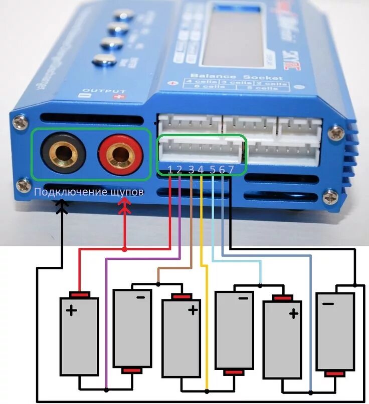 Подключение компьютера к аккумулятору Схема подключения к балансировочному разъему Imax B6 wikipix.ru - Ремонт компьют