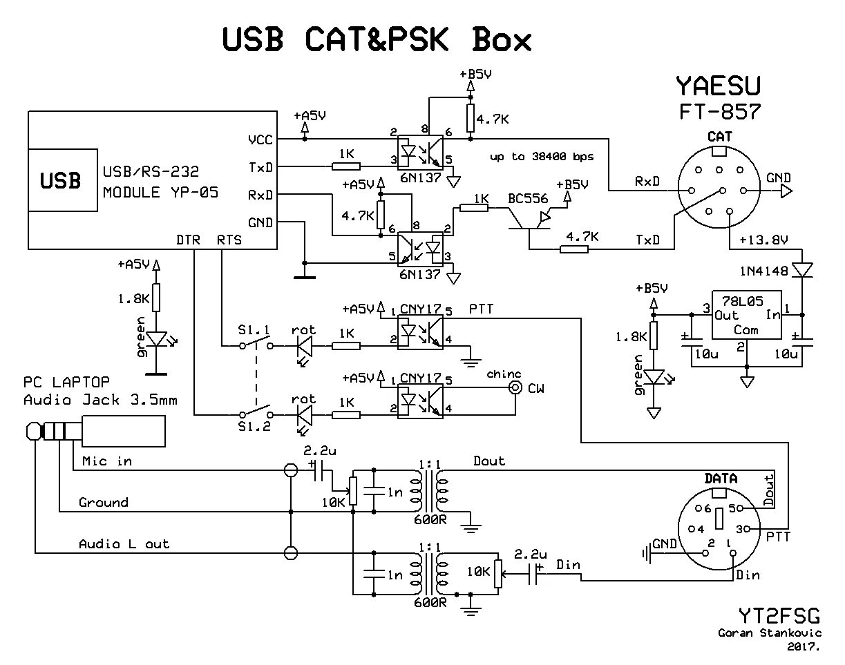 Подключение компьютера к трансиверу YT2FGS - project
