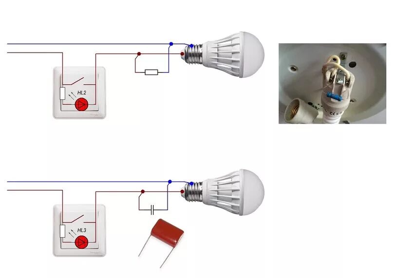Подключение конденсатора к лампочке Почему светодиодные лампы моргают, когда отключены Feron Official Дзен