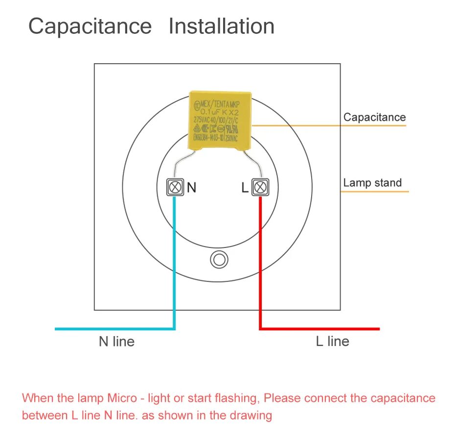 Подключение конденсатора к сенсорному выключателю без нуля Куда ставить конденсатор на сенсорный выключатель фото - DelaDom.ru