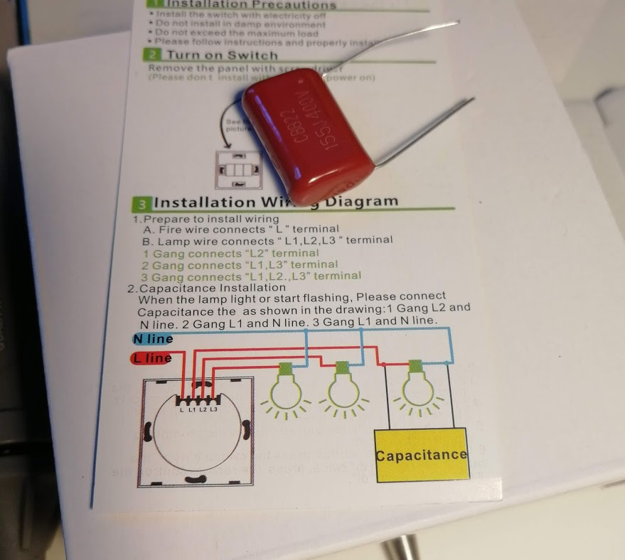 Подключение конденсатора к сенсорному выключателю без нуля Как подключить умный сенсорный выключатель