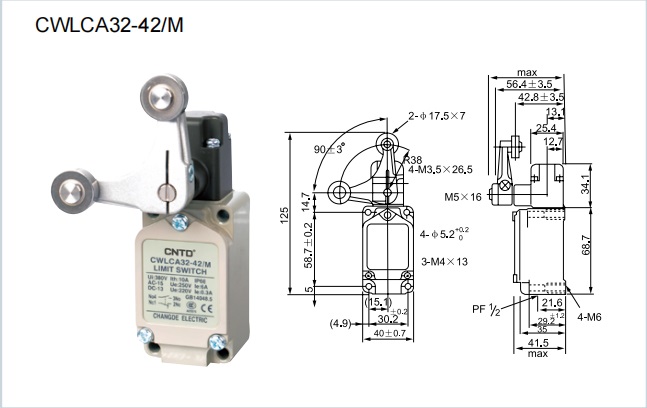 Подключение конечного выключателя CWLCA32-42-M концевой выключатель, двойной рычаг с алюминиевыми роликами купить 