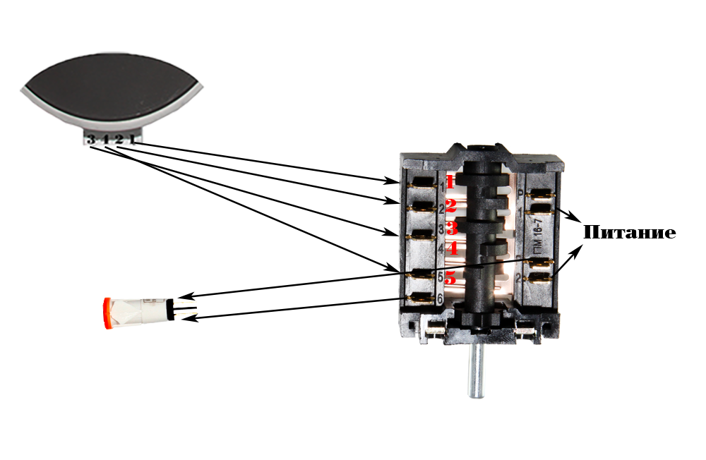 Подключение конфорки мечта 3 контакта Подключение переключателя к конфорке в электроплитах