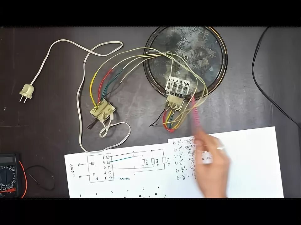 Подключение конфорки с 4 контактами Схема подключения конфорки с 4 контактами - YouTube