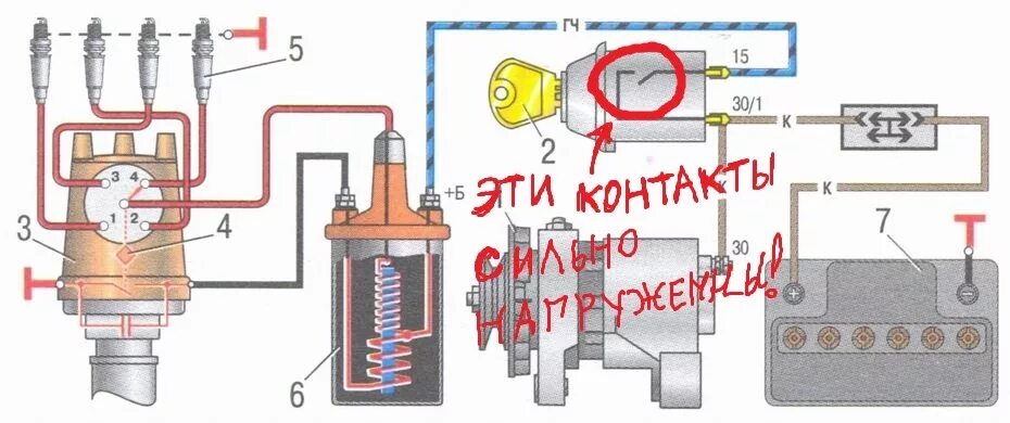 Подключение контактного зажигания ваз 2106 карбюратор Реле зажигания на Шестёрку. - Lada 21063, 1,3 л, 1988 года электроника DRIVE2