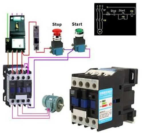 Подключение контактора через кнопку пуск стоп 380 Ответы Mail.ru: Какие элементы цепи еще нужны, что бы подключить модульный конта