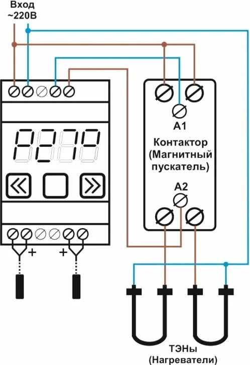 Подключение контактора через терморегулятор Терморегулятор цифровой МПРТ-11-18, в Санкт-Петербурге с доставкой по России