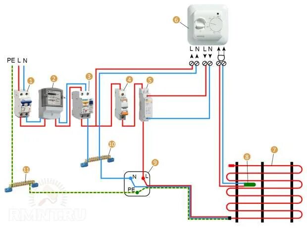 Подключение контактора к теплому полу Кабельный и плёночный тёплый пол под плитку в ванной комнате - RMNT - 20 февраля