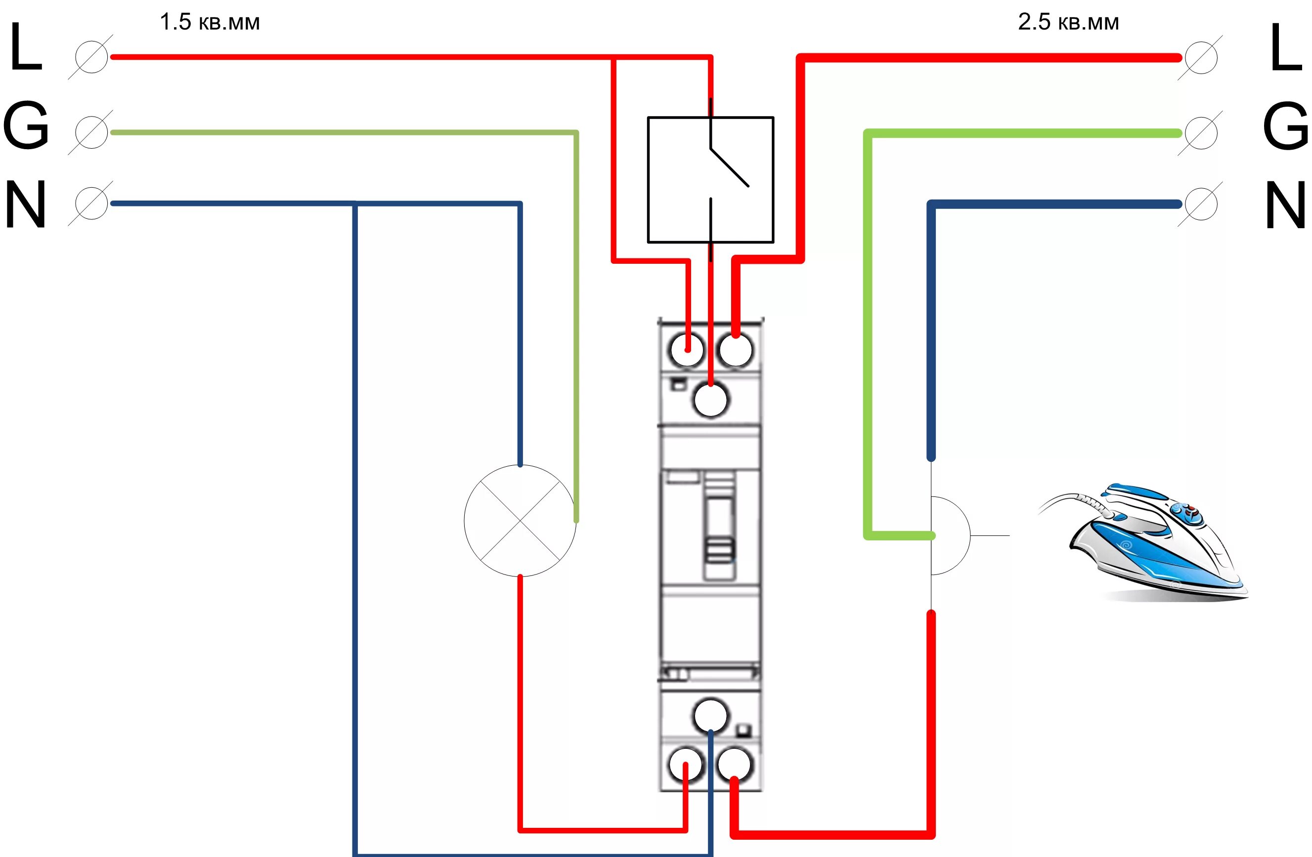 Подключение контактора выключатель Ответы Mail.ru: Подключение освещения и утюга через контактор
