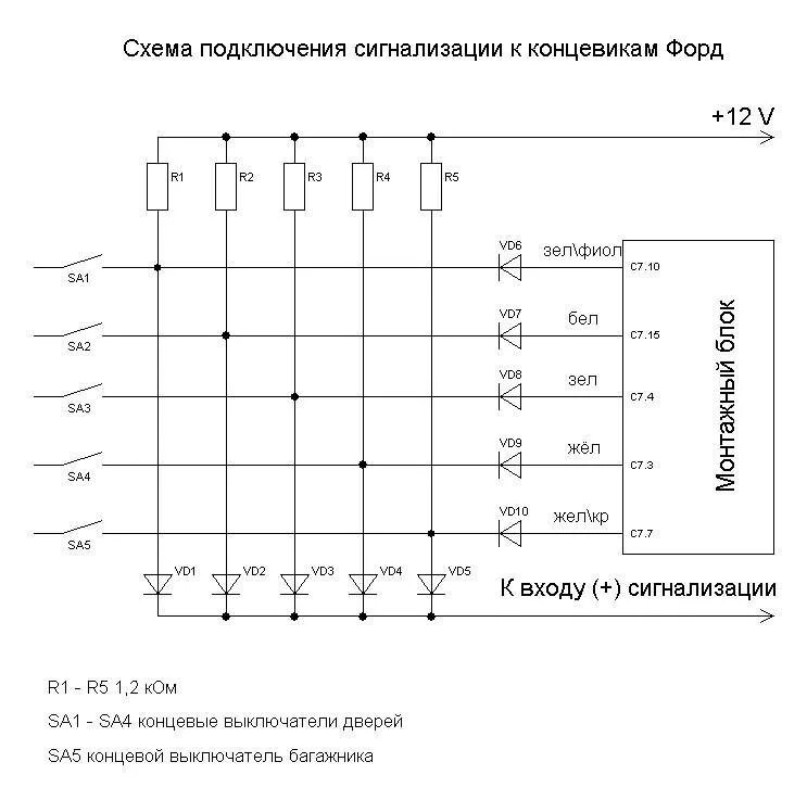 Подключение концевика двери к сигнализации ваз Согласование схемы подключения: найдено 79 изображений