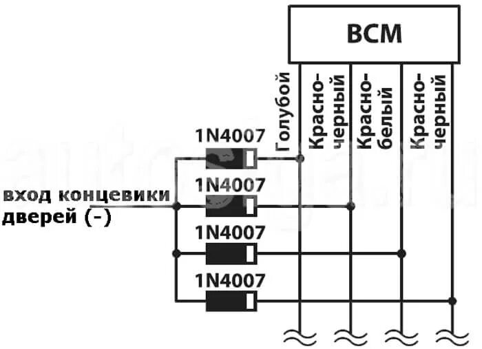 Подключение концевика двери к сигнализации ваз Схема концевиков дверей дэу нексия - КарЛайн.ру