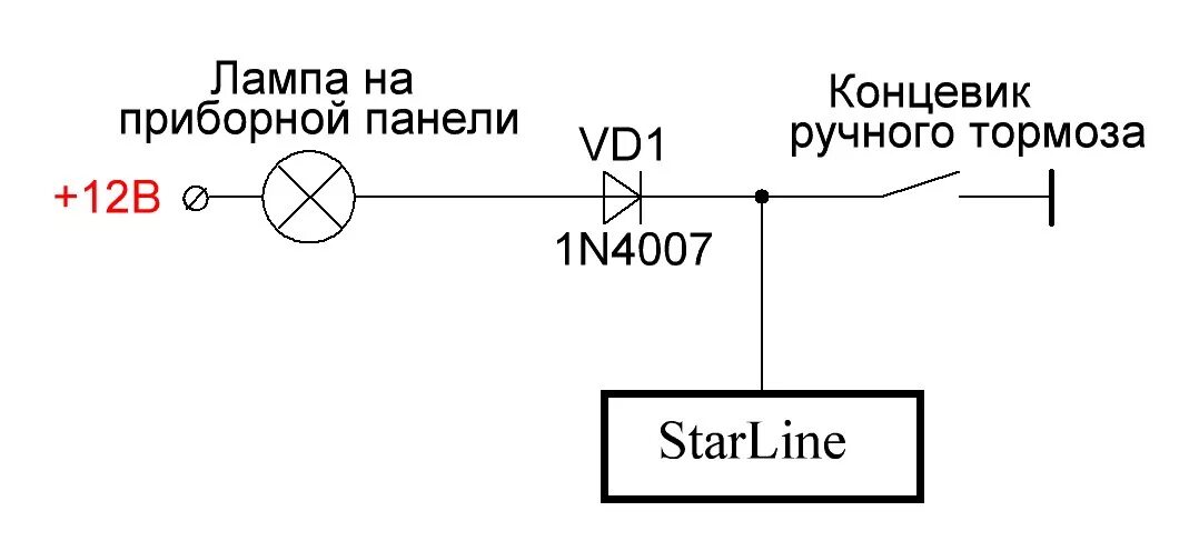 Подключение концевиков через диод StarLine A61 поддержка зажигания - Lada Гранта, 1,6 л, 2013 года аксессуары DRIV