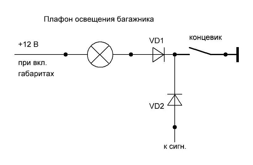 Подключение концевиков через диод Подсветка зоны выхода на дверях. - Mitsubishi Airtrek, 2 л, 2001 года своими рук