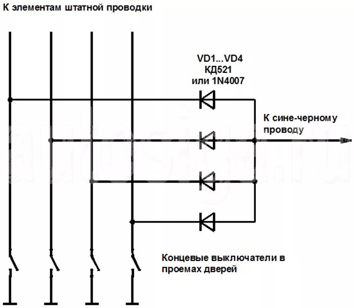 Подключение концевиков дверей к сигнализации Установка сигнализации на Honda Stream 2004-2010 - подключение автосигнализации 