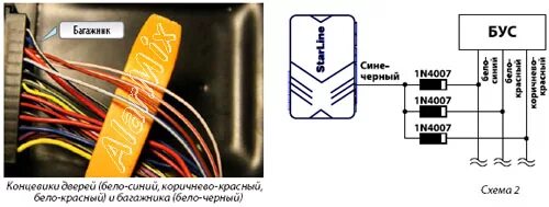 Подключение концевиков дверей к сигнализации старлайн Схема подключения сигнализации старлайн а91 с автозапуском на Газель