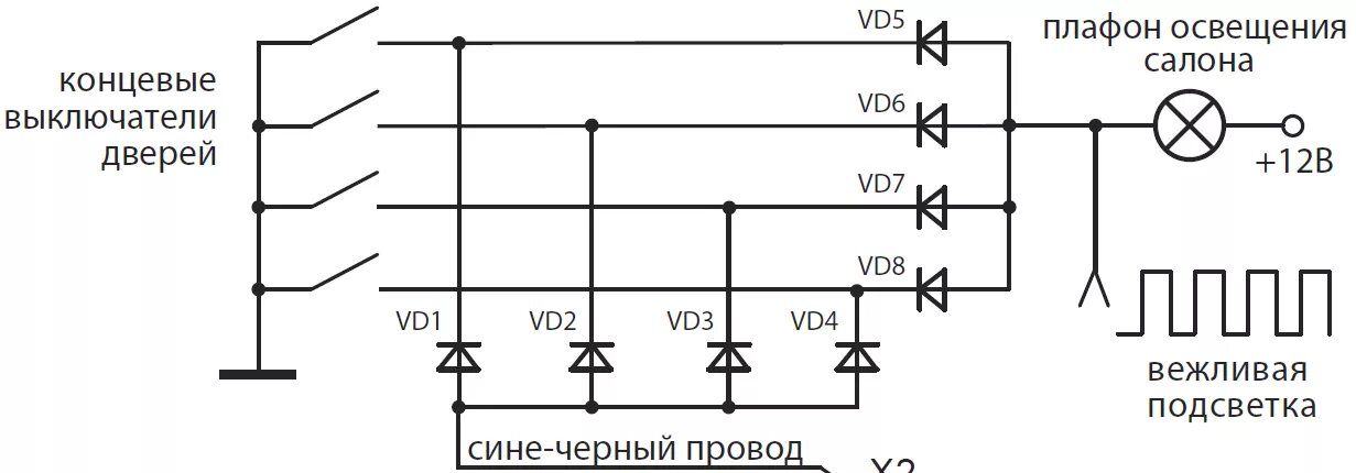 Подключение концевиков дверей ваз как подключить концевые выключатели через диоды / Самостоятельная установка / St