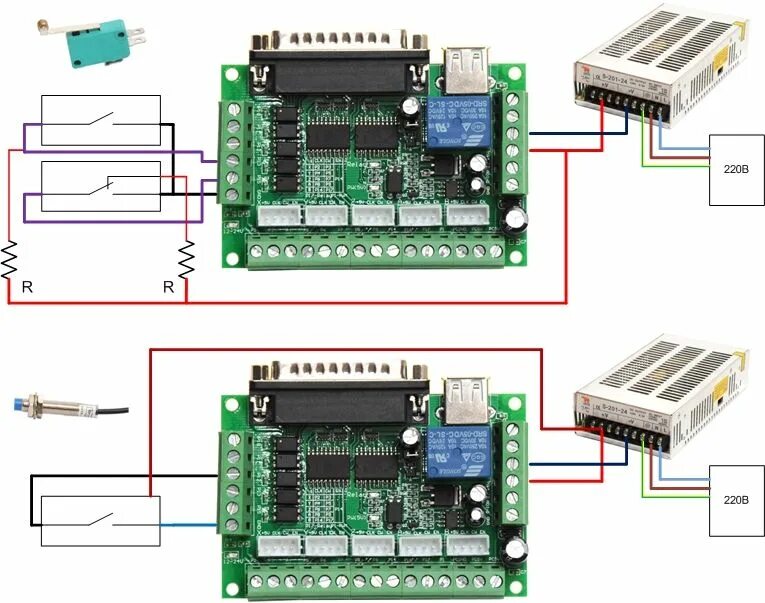 Подключение концевых датчиков к чпу Подключение наборов для ЧПУ на базе интерфейсной платы к LPT порту Фрезерный ста