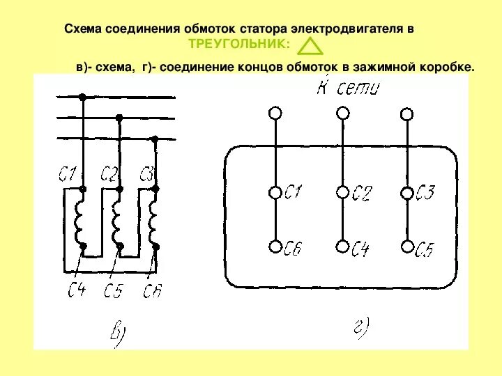 Подключение концов обмотки двигателя Двигатель асинхронный трехфазный звезда треугольник